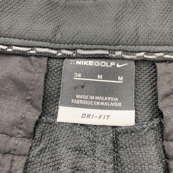 Nike Golf Shorts Size 34 Medium M Black Golfing Golfer Activewear Sports Casual - Picture 4 of 13